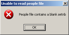 Error window: People file contains a bad setnb