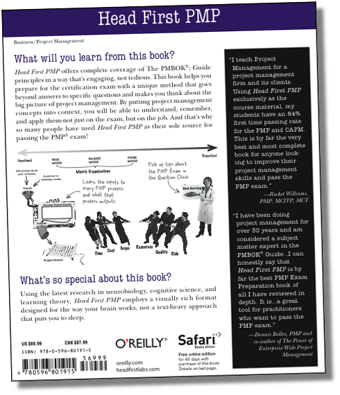 Head First PMP back cover Head First PMP back cover