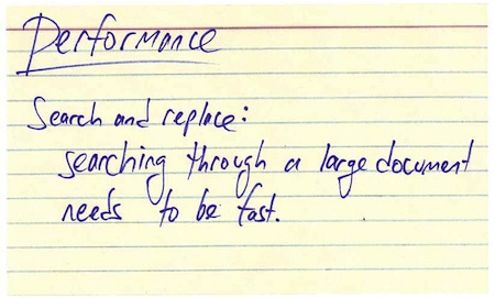 Performance index card